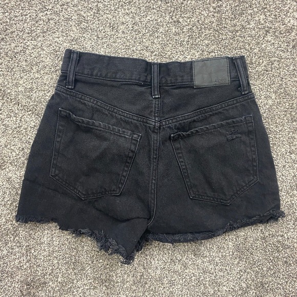 Aeropostale Shorts Womens 4 High Rise Cut-Off Distressed Button Fly jean cowgirl - Picture 2 of 12